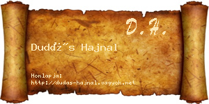 Dudás Hajnal névjegykártya